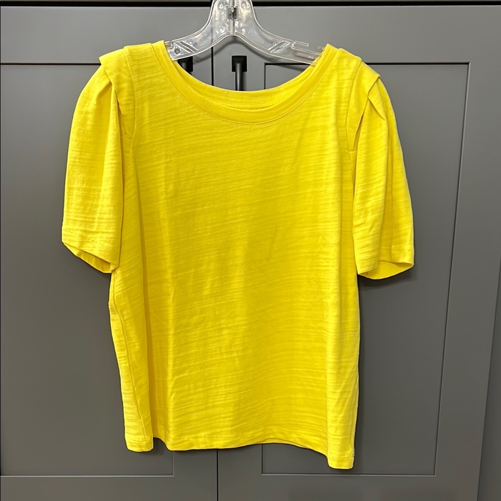 LOFT Yellow Short Sleeve Boxy T-Shirt with Relaxed Fit